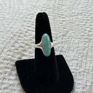 Turquoise oval set in sterling silver, size 7.75